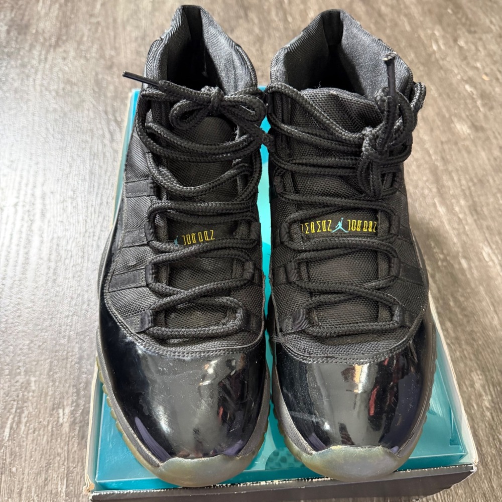 Jordan Air Jordan 11 Retro‎ Men 11.5 Black Gamma Blue Patent Leather with Box